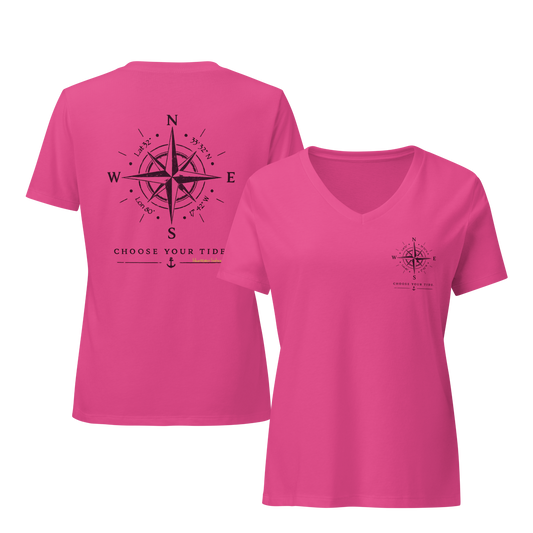 Compass V-Neck Tee – Choose Your Tide