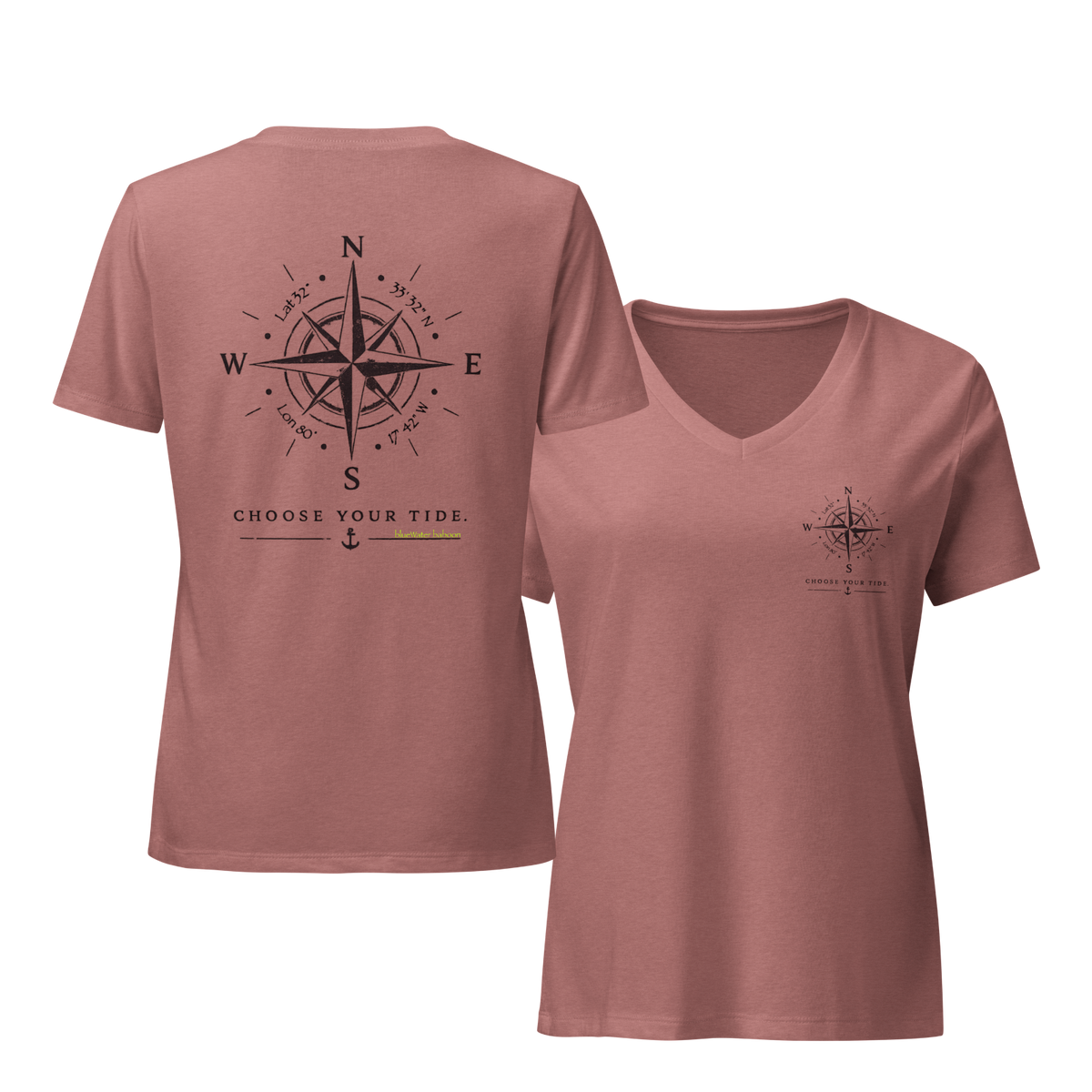 Compass V-Neck Tee – Choose Your Tide