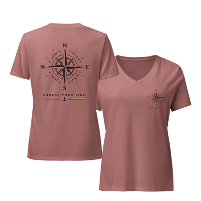Compass V-Neck Tee – Choose Your Tide