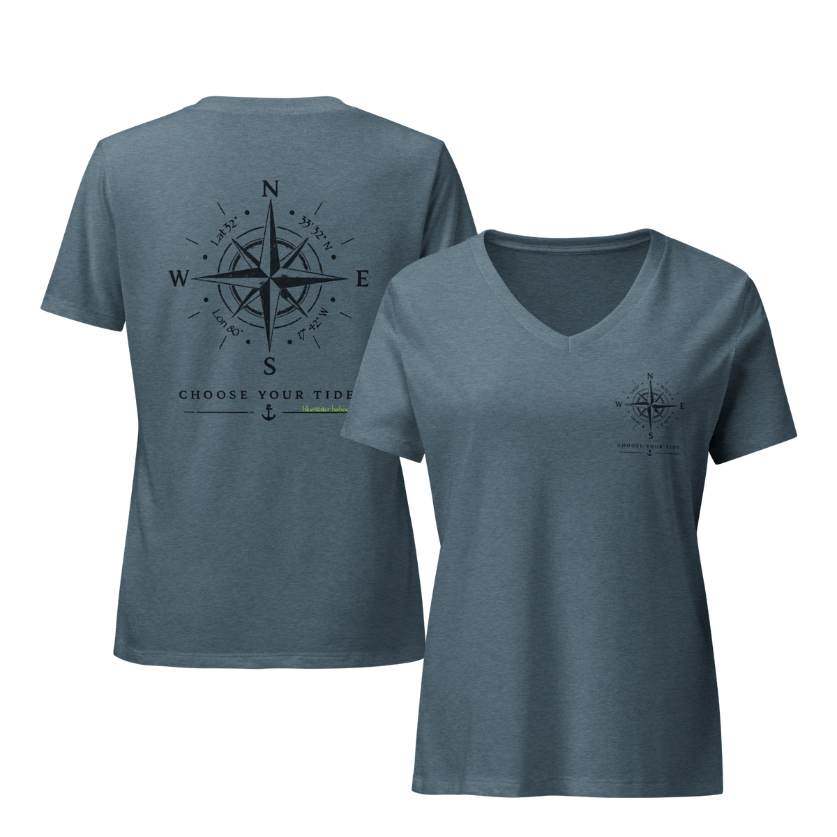 Compass V-Neck Tee – Choose Your Tide