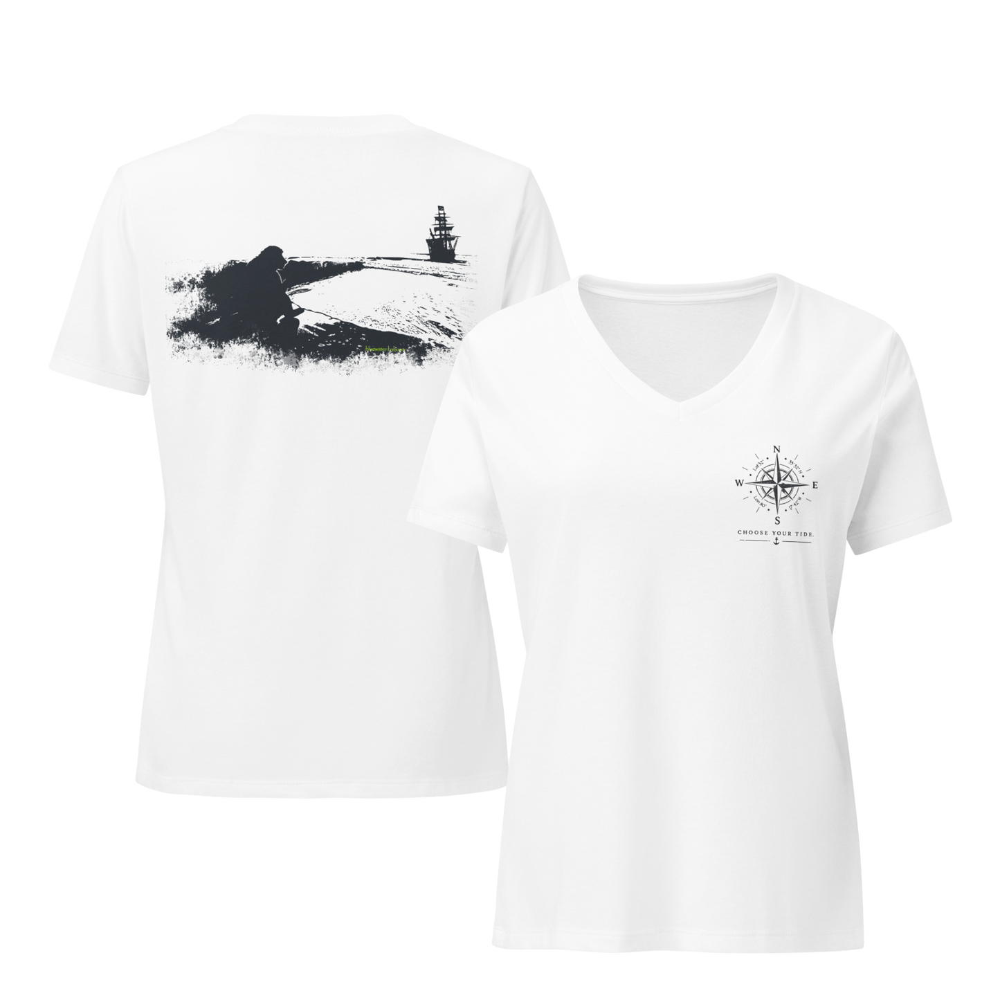 Coastal V-Neck Tee – Choose Your Tide