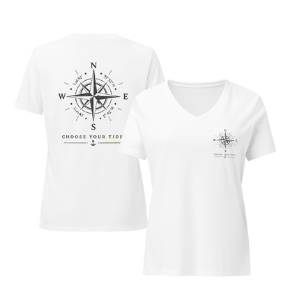 Compass V-Neck Tee – Choose Your Tide