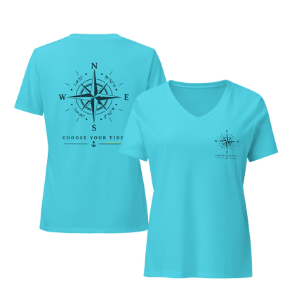 Compass V-Neck Tee – Choose Your Tide