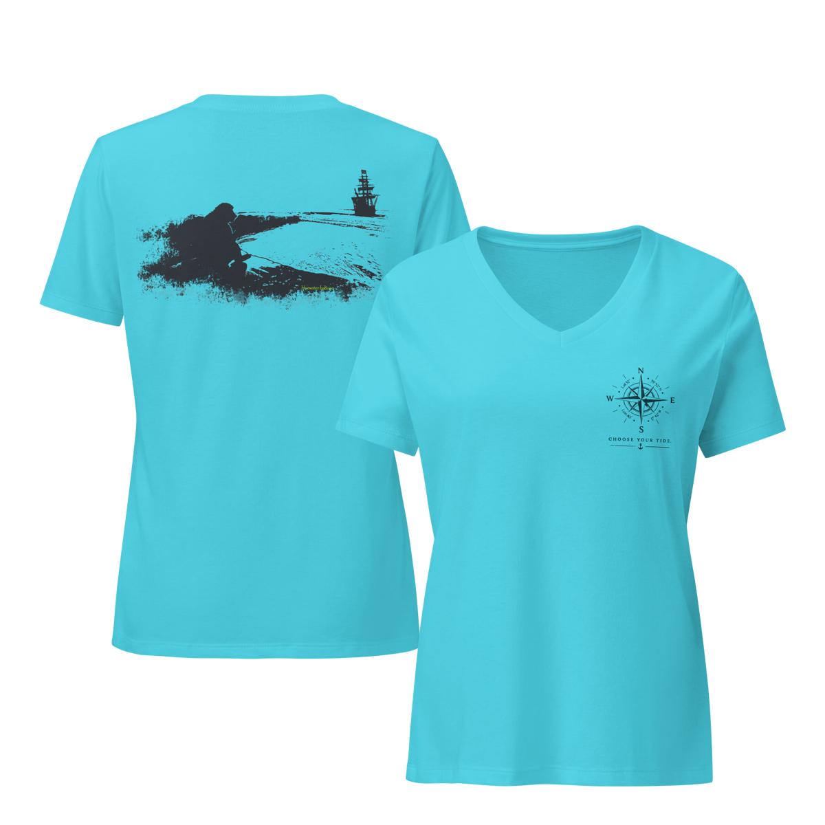 Coastal V-Neck Tee – Choose Your Tide